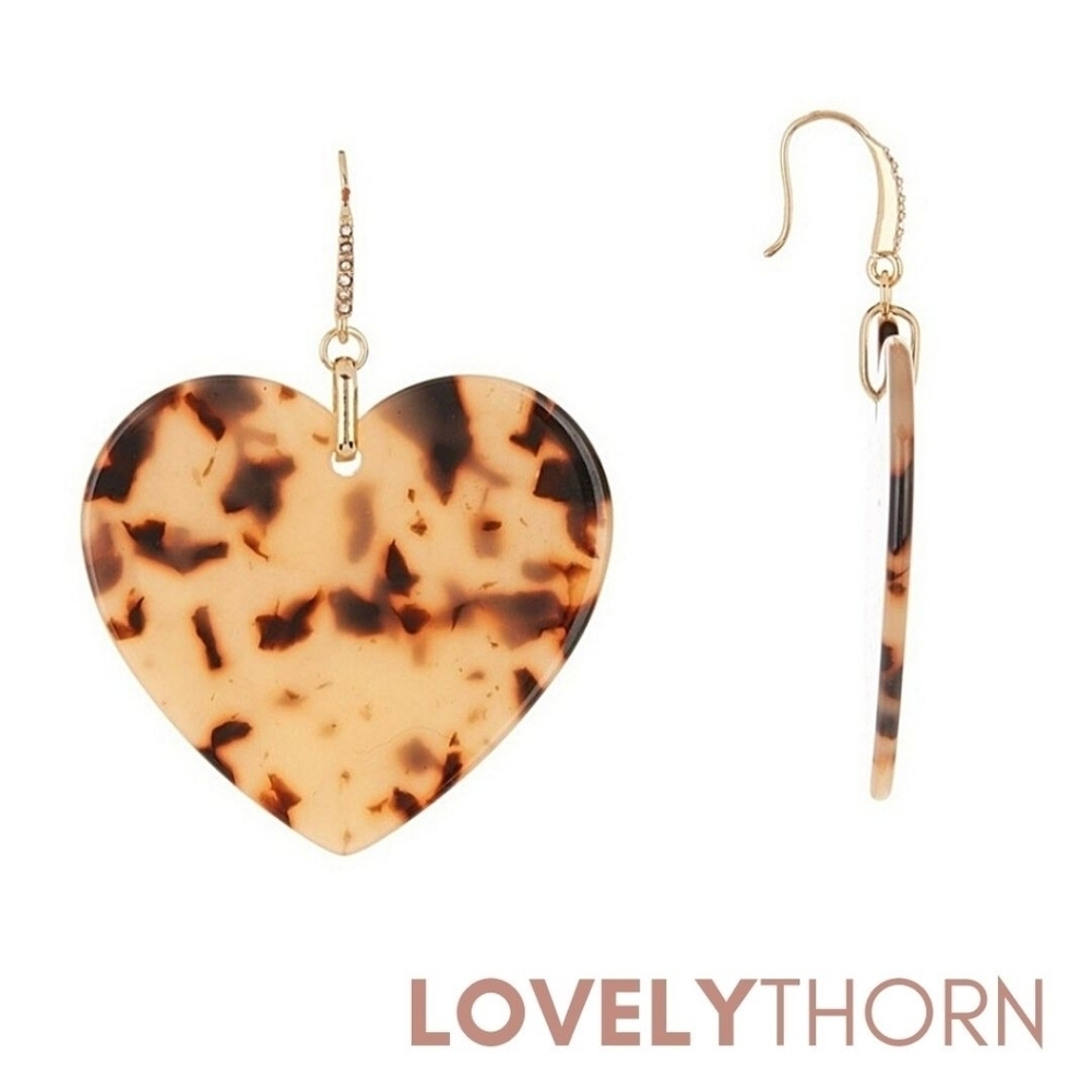 BAUBLEBAR // tortoise heart ❤ crystal detail drop earrings